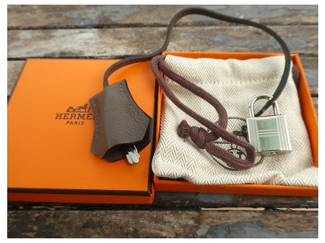 Hermès campanella, cerniera e lucchetto Hermes nuovi per borsa Hermes, scatola e sacchetto antipolvere. Verde Grigio - vista 2