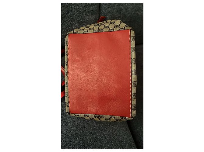 GUCCI BORSA A SPALLA SHERRY LINE IN TELA GG NAVY Auth 131280204990 Rosso Blu navy - vista 5