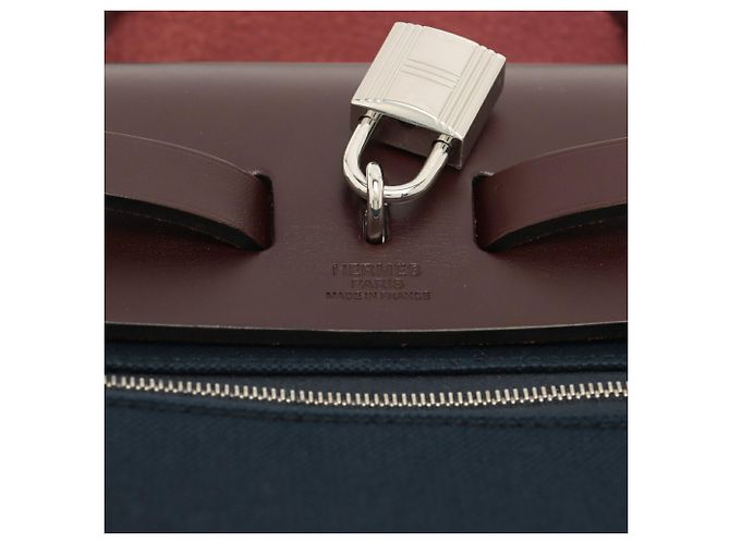 Hermès herbag Bleu Marine - vue 4