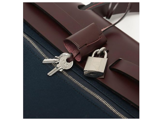 Hermès herbag Bleu Marine - vue 7
