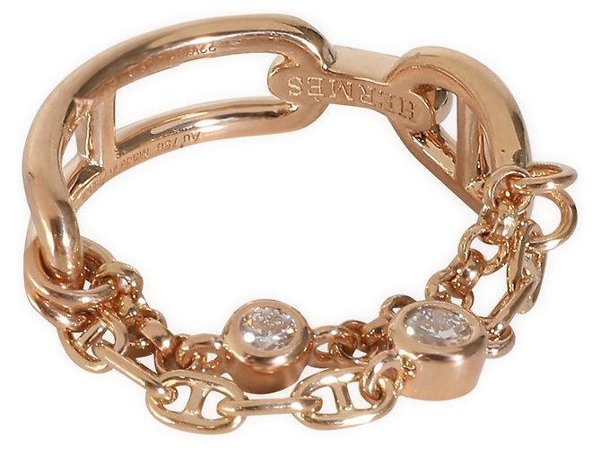 Ring Anello Chaine d'ancre in oro rosa di Hermès - vista 2