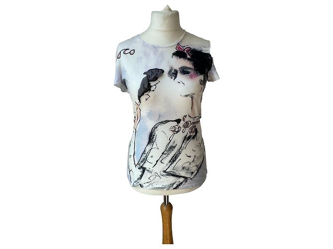 Chanel Camiseta de fumar en acuarela, ¡Rara! Multicolor - vista 12