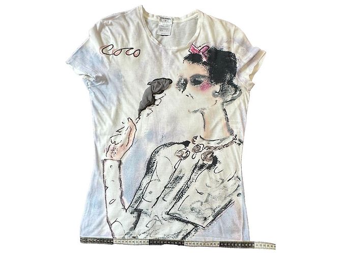 Chanel Camiseta de fumar en acuarela, ¡Rara! Multicolor - vista 3