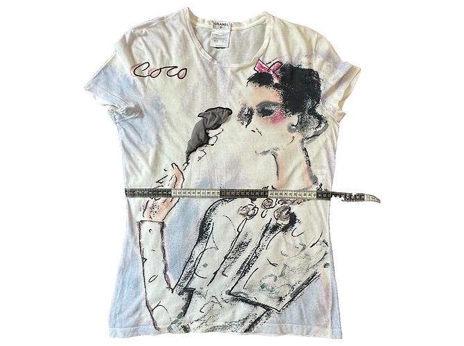 Chanel Camiseta de fumar en acuarela, ¡Rara! Multicolor - vista 4