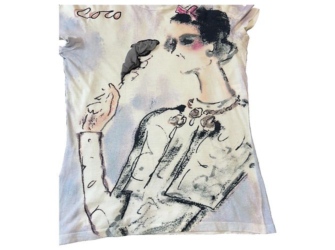 Chanel Camiseta de fumar en acuarela, ¡Rara! Multicolor - vista 5