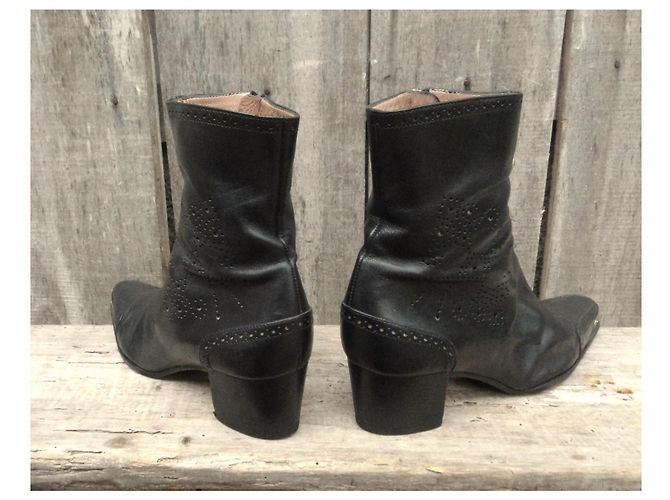 Stivaletti Sergio Rossi in pelle nera Nero - vista 4