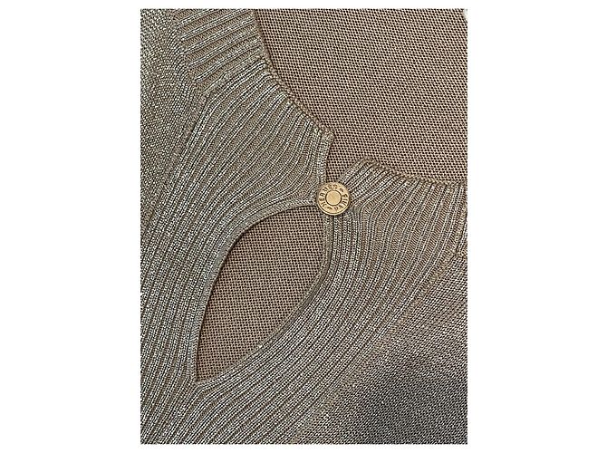 Hermès Tunica in seta Beige D'oro - vista 10