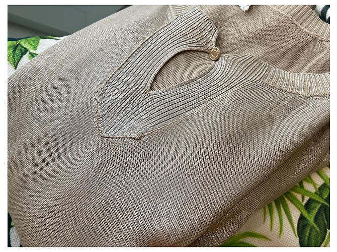 Hermès Tunica in seta Beige D'oro - vista 11