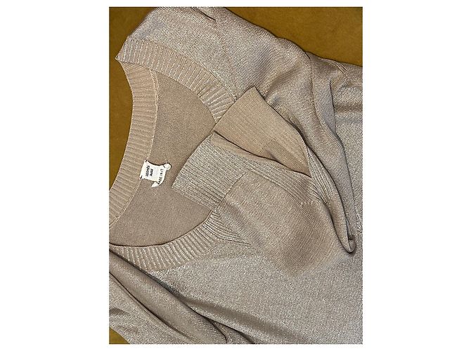 Hermès Tunica in seta Beige D'oro - vista 13