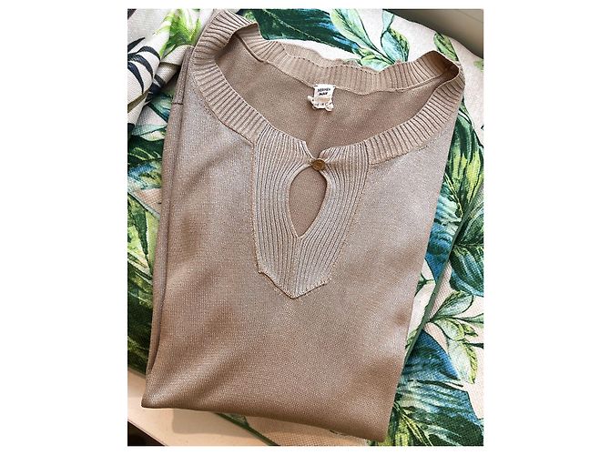 Hermès Tunica in seta Beige D'oro - vista 15