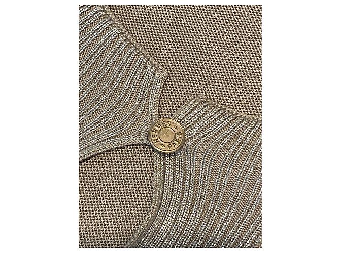 Hermès Tunica in seta Beige D'oro - vista 3