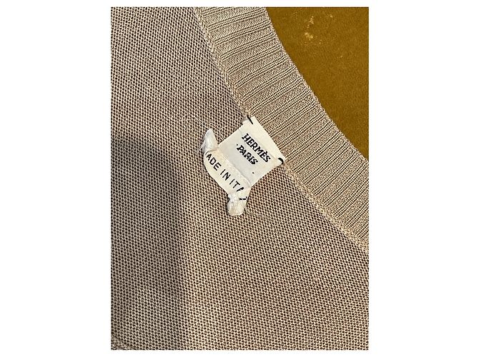 Hermès Tunica in seta Beige D'oro - vista 5