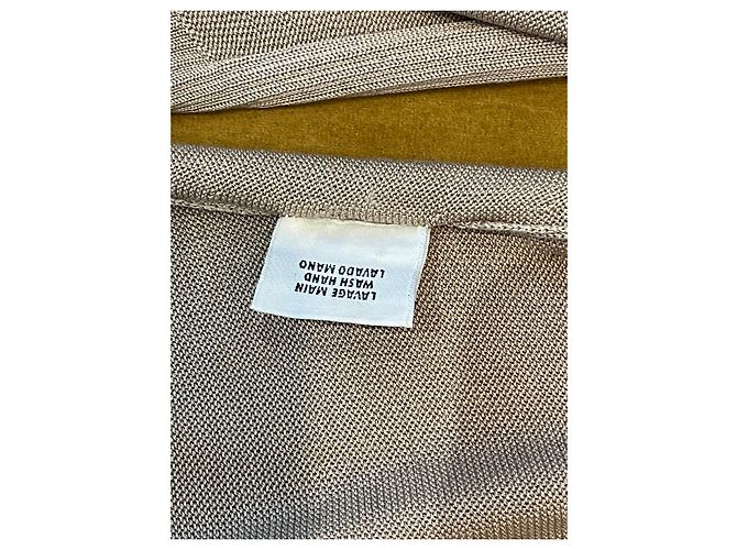 Hermès Tunica in seta Beige D'oro - vista 6