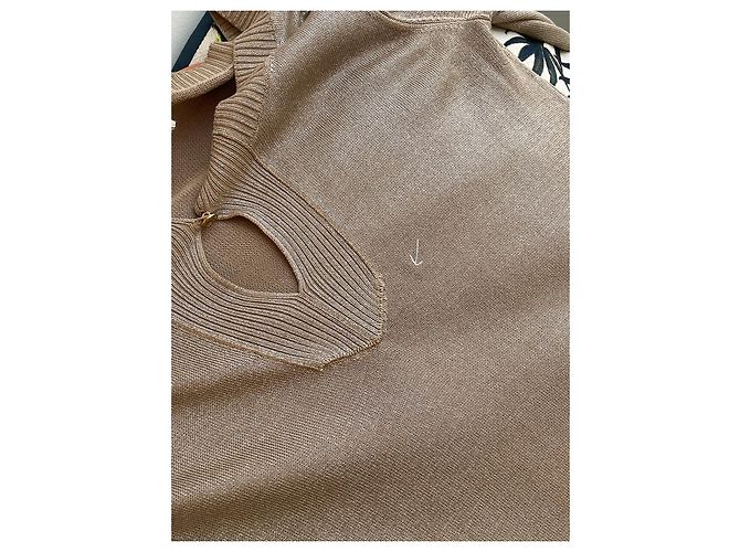 Hermès Tunica in seta Beige D'oro - vista 8