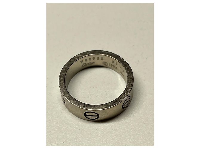 Cartier Love Ring aus 18 Karat Weißgold Größe 53 Silber - Ansicht 12