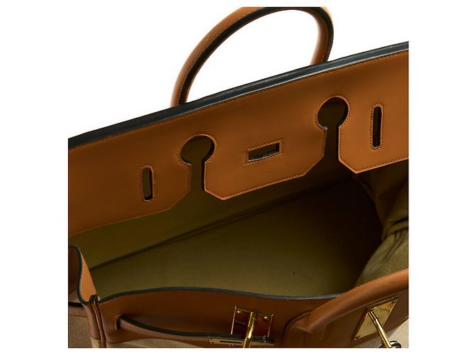 Haut à courroies Hermès Hermes 1985 Borsa da viaggio Haut a courroies HAC 50 Crudo Caramello - vista 10