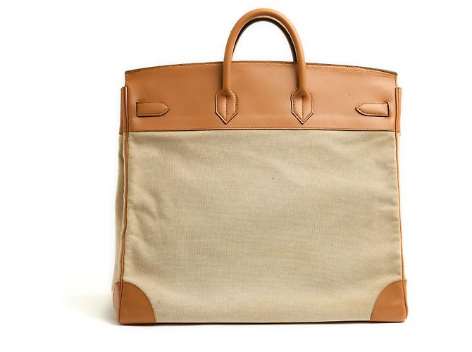 Haut à courroies Hermès Hermes 1985 Borsa da viaggio Haut a courroies HAC 50 Crudo Caramello - vista 3