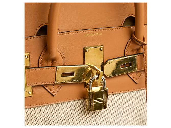 Haut à courroies Hermès Hermes 1985 Borsa da viaggio Haut a courroies HAC 50 Crudo Caramello - vista 7