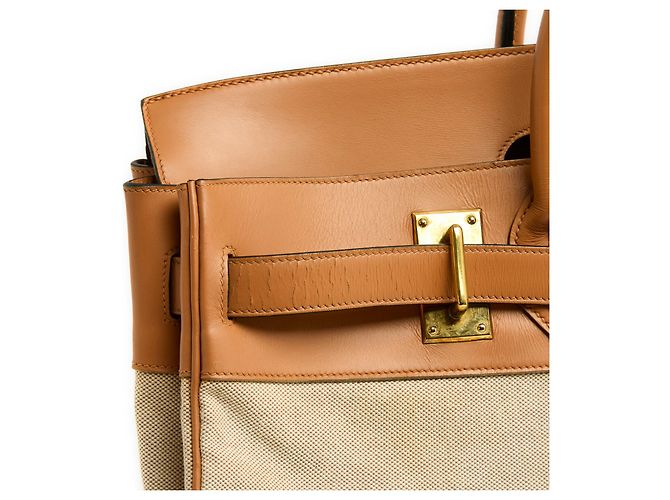 Haut à courroies Hermès Hermes 1985 Borsa da viaggio Haut a courroies HAC 50 Crudo Caramello - vista 8
