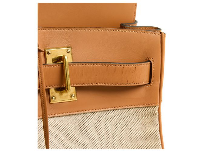 Haut à courroies Hermès Hermes 1985 Borsa da viaggio Haut a courroies HAC 50 Crudo Caramello - vista 9