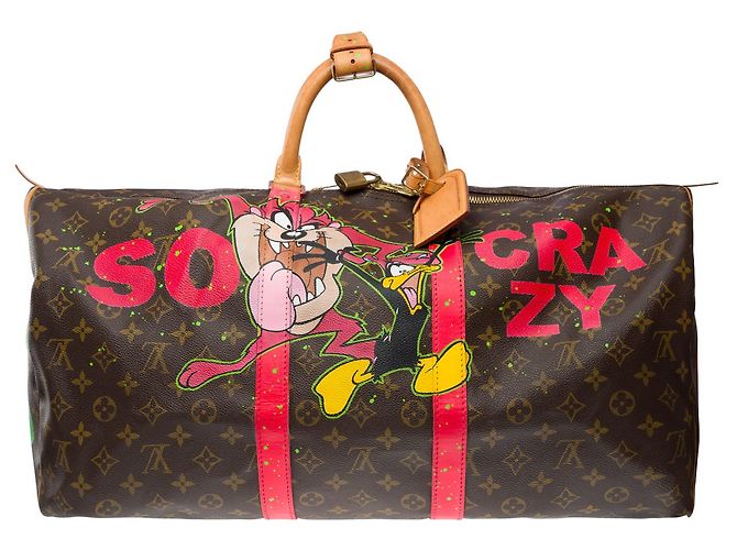 LOUIS VUITTON Keepall Bag in Brown Canvas - 101276 - view 2