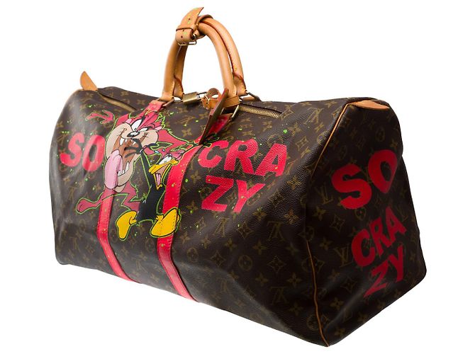 LOUIS VUITTON Keepall Bag in Brown Canvas - 101276 - view 4
