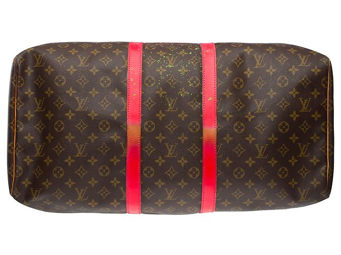 LOUIS VUITTON Keepall Bag in Brown Canvas - 101276 - view 9