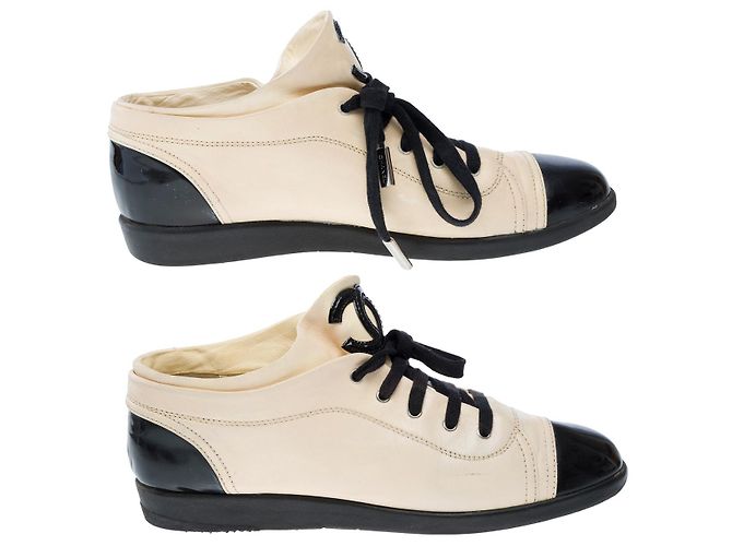 Scarpa CHANEL in Pelle Beige - 101962 - vista 6