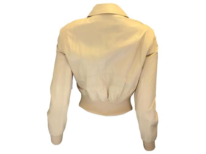 Drome Elfenbein Lammlederjacke  Beige - Ansicht 3