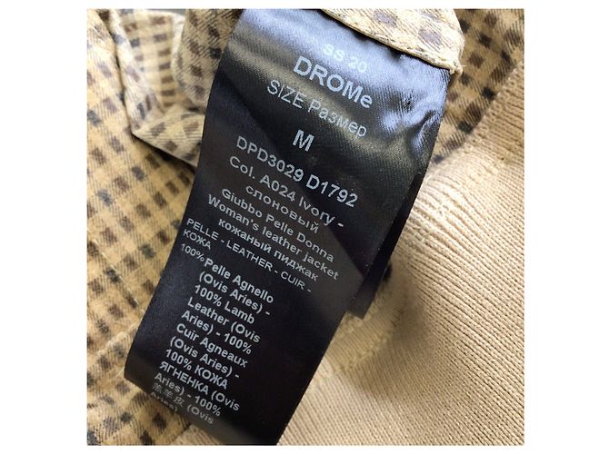 Drome Elfenbein Lammlederjacke  Beige - Ansicht 5