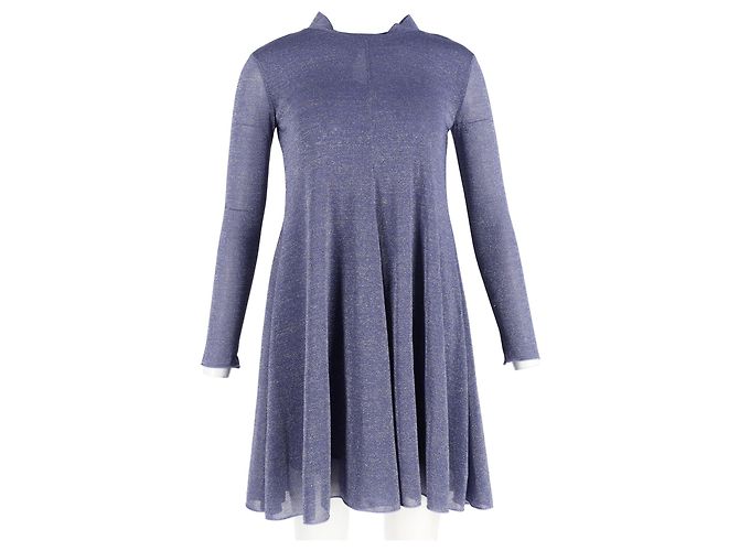 Mini abito Max Mara a maniche lunghe in poliestere viola Porpora - vista 4