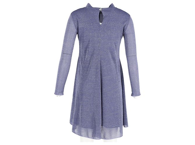 Mini abito Max Mara a maniche lunghe in poliestere viola Porpora - vista 5