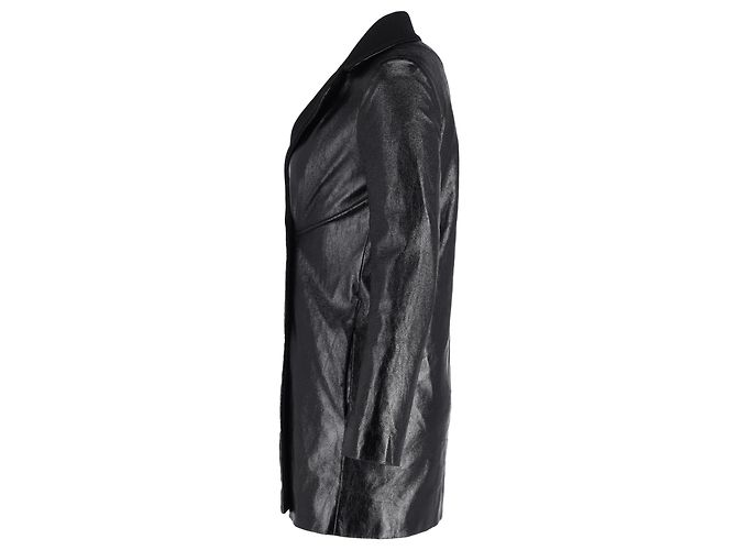 Cappotto Maje con petto foderato in pelle Nera Nero - vista 2
