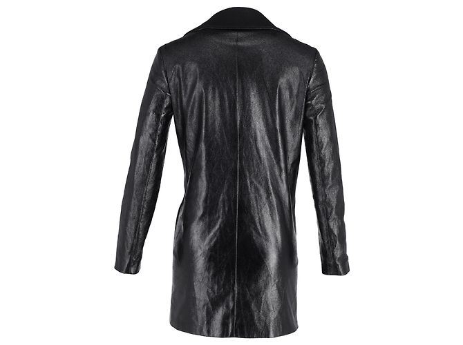 Cappotto Maje con petto foderato in pelle Nera Nero - vista 3