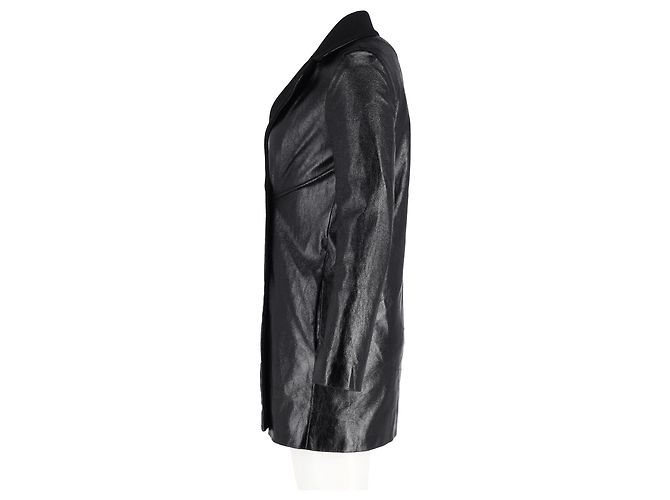 Cappotto Maje con petto foderato in pelle Nera Nero - vista 5