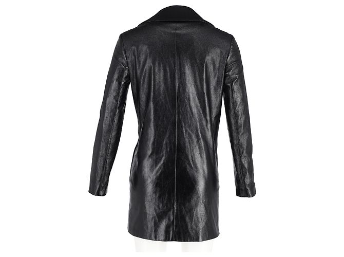 Cappotto Maje con petto foderato in pelle Nera Nero - vista 6
