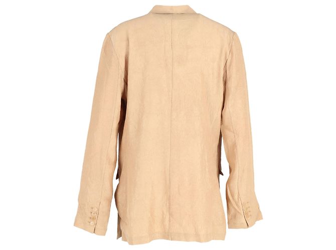 Joseph Jace Blazer aus zerknittertem Mattsatin in Kamelacetat Gelb - Ansicht 3