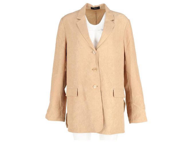 Joseph Jace Blazer aus zerknittertem Mattsatin in Kamelacetat Gelb - Ansicht 4