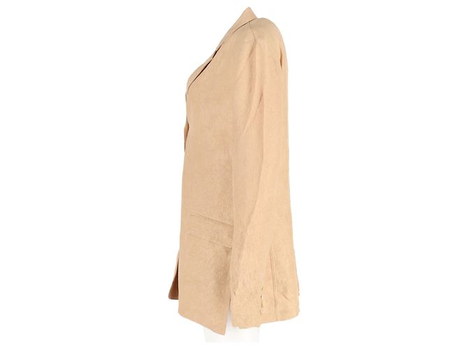 Joseph Jace Blazer aus zerknittertem Mattsatin in Kamelacetat Gelb - Ansicht 5