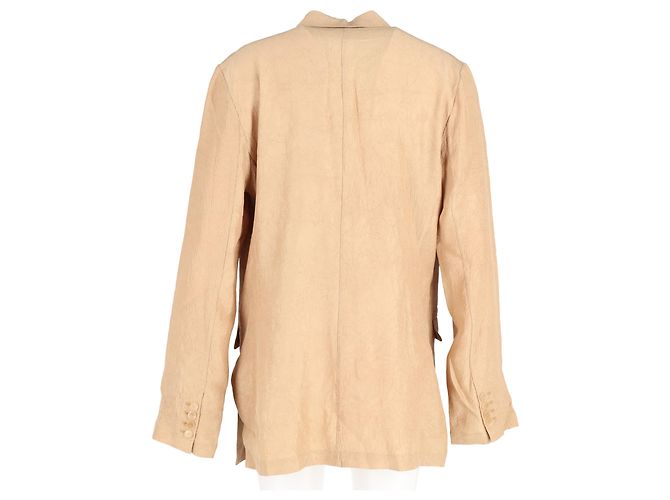 Joseph Jace Blazer aus zerknittertem Mattsatin in Kamelacetat Gelb - Ansicht 6
