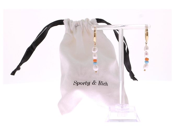 Autre Marque Orecchini Sporty & Rich T. Metallo D'oro - vista 6