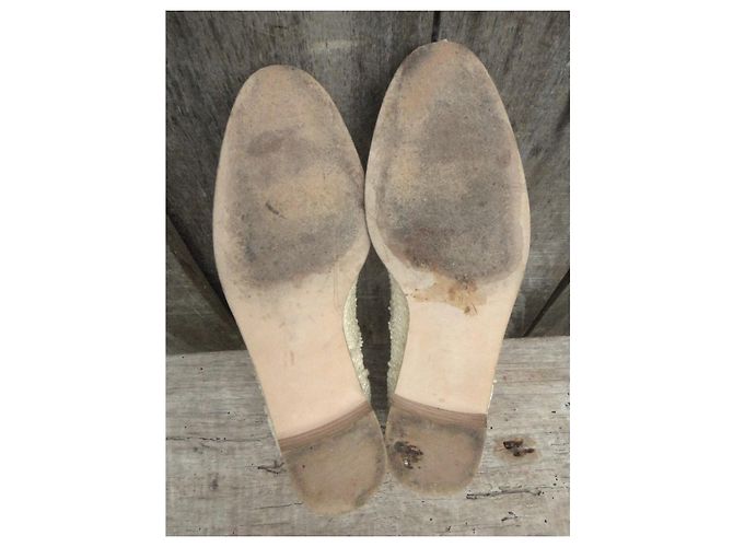 Derbies Stuart Weitzman Starstudded Crème Raphia et Cuir - vue 4