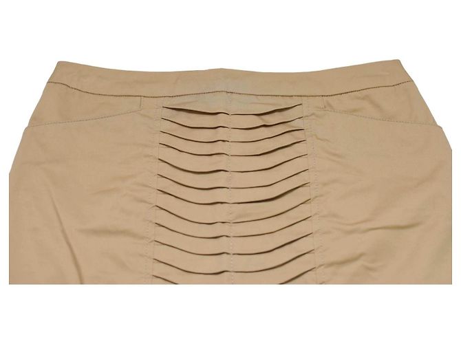 Autre Marque Willi Smith Falda Mini de Algodón Beige con Pliegues Talla 2 - vista 4