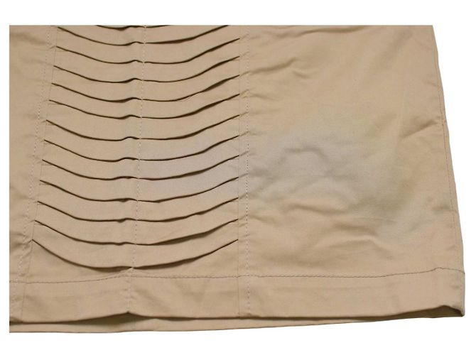 Autre Marque Willi Smith Falda Mini de Algodón Beige con Pliegues Talla 2 - vista 5