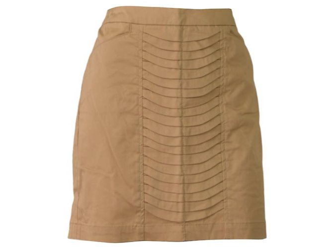 Autre Marque Willi Smith Falda Mini de Algodón Beige con Pliegues Talla 2 - vista 7