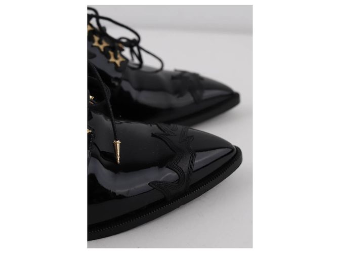 Chanel Schnürschuhe aus Leder Schwarz - Ansicht 3
