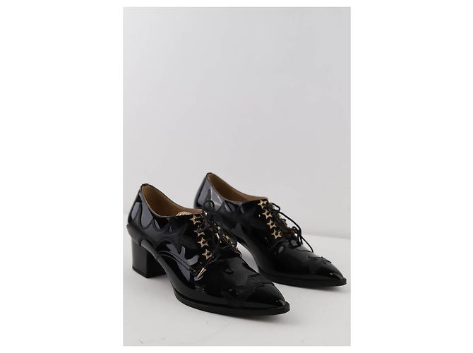 Chanel Schnürschuhe aus Leder Schwarz - Ansicht 4