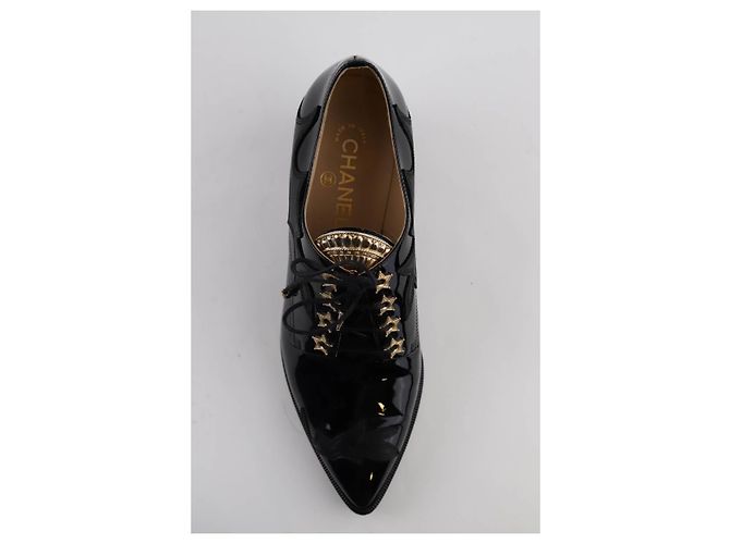Chanel Schnürschuhe aus Leder Schwarz - Ansicht 5