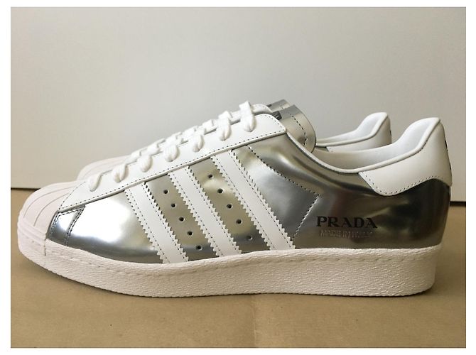 Baskets Prada Superstar - Projet Spécial Prada x Adidas - Édition Limitée Argenté - vue 2