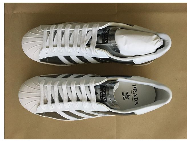 Baskets Prada Superstar - Projet Spécial Prada x Adidas - Édition Limitée Argenté - vue 5